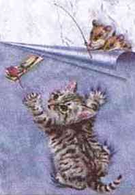 Junge Mieze mit Mäuschen