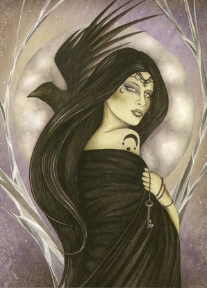 Dark Fairy with black Raven