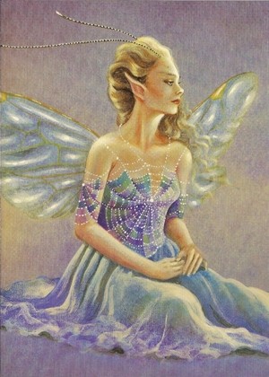 Elfe mit Spinnradkleid