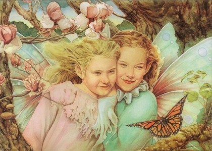 Elfenkinder mit Schmetterling