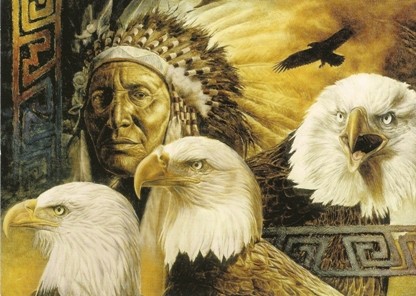 Indianer mit Adler 