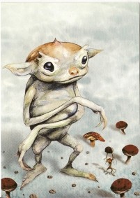 Pilztroll mit Pilzen