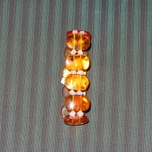 Bernstein Armband breit mit Rosenquarz Würfel 