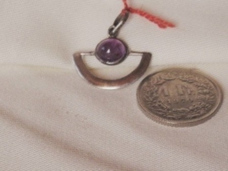 Amethyst Silber Halbmond Anhänger