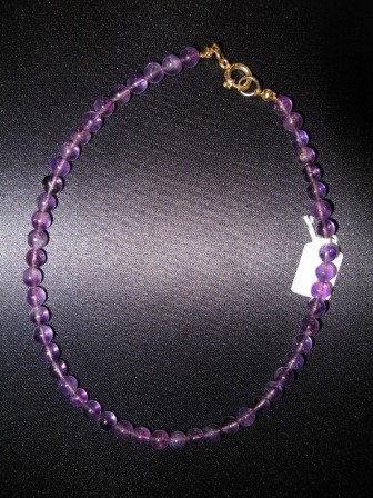 Amethyst Kinderkette 6mm x33cm geknotet