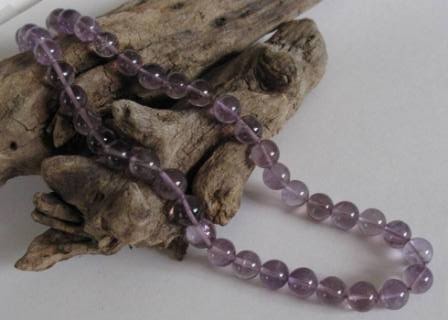 Amethyst Halskette hell 10x42cm A geknotet