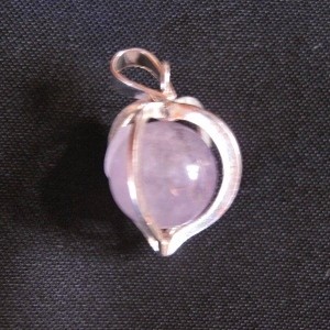 Amethystkugel in Silberanhänger 2cm