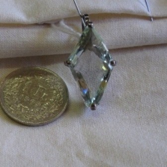 Amethyst grün fazzetiert Silber Anhänger