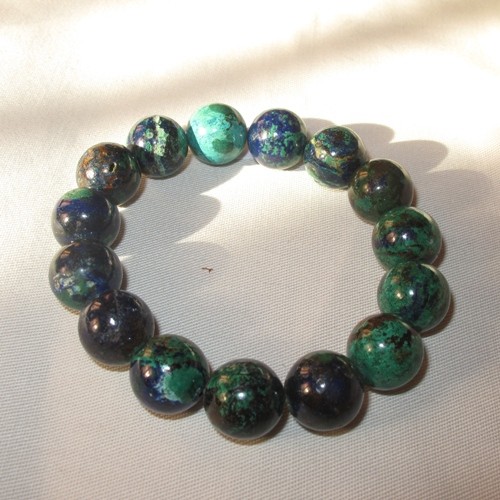 Azurit Malachit Armband Kugeln 14mm