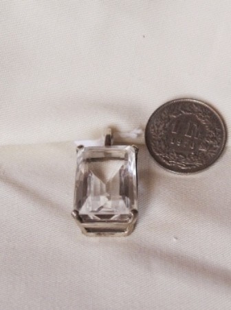 Bergkristall Silber Anhänger 25x16mm