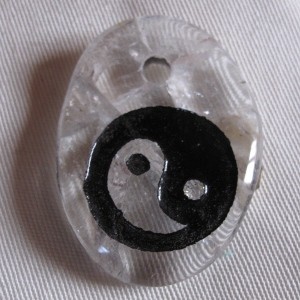Bergkristall Ying-Yang Anhänger