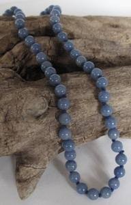 Blauquarz Halskette 6mm x 42cm geknotet