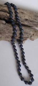 Blauquarz Halskette 8x 80cm AA geknotet