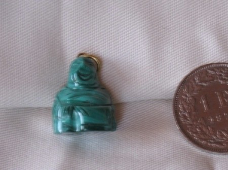 Malachit Buddha Anhänger klein