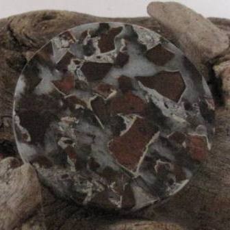 Buntjaspis schwarz-braun Chakra  Scheibe rund