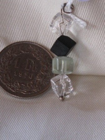 Fluorit mit Bergkristall und Lava Anhänger