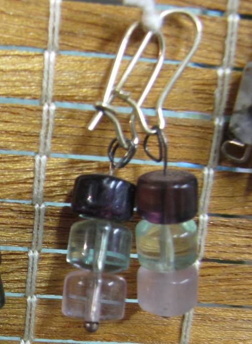 Fluorit Rondo 8mm grün & violett Ohrhänger
