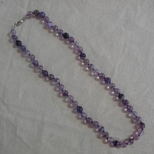 Fluorit violett 8x46cm Edelstein Halskette