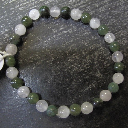 Jade Armband mit Rosenquarz 6mm