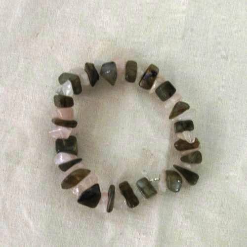 Labradorit - Rosenquarz Armband Splitter