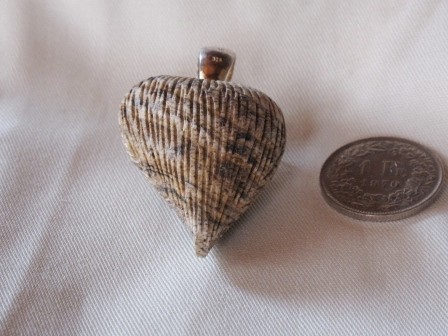 Landschaftsachat Herz konisch Anhänger