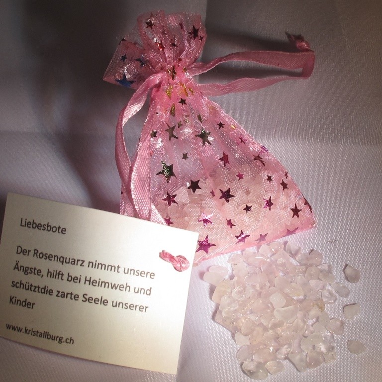 Rosenquarz Liebesbote Steinsäckli
