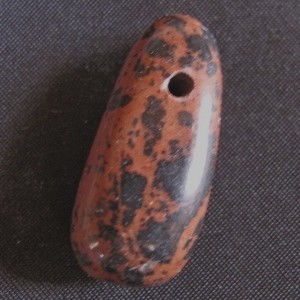 Mahagoni Obsidian Trommelstein mit Loch Anhänger