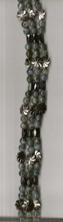 Moosachat dunkel 8mm Kugeln Magnetit Meterkette