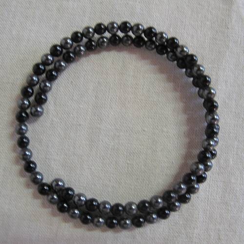 Onyx Hämatit 4mm gedreht Armband