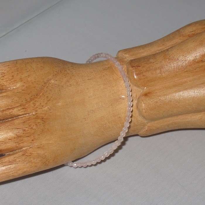 Rosenquarz Armband 2mm fazettiert