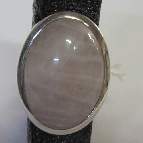 Rosenquarz oval 20x28mm Fingerring 56