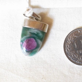 Rubin Fuchsit Silber Anhänger