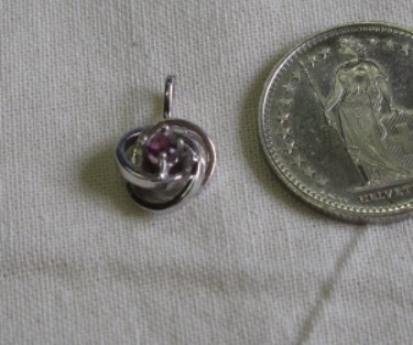 Rubin Anhänger Silber klein