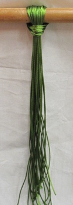 Seidenbändel 3 x olivgrün