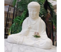 Buddha aus Leichtkeramik im Lotussitz 37cm