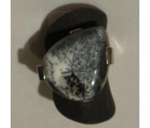 Dendriten Quarz Silber Fingerring 54 