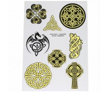 Keltische  Symbole Sticker A5 laminiert gold