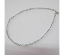 Aquamarin 3x42cm Halskette mit Silberverschluss