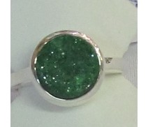 Granat grün rund 12mm Fingerring 56 - Uwaworit