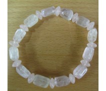 Kunzit Klötzli & Rosenquarz Rondo 6mm Armband 