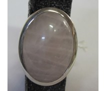 Rosenquarz oval 20x28mm Fingerring 56