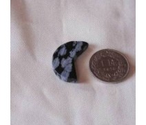 Schneeflocken Obsidian 3/4 Mond Anhänger klein