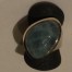 Aquamarin quer Silber Fingerring 55 