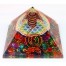 Orgon Pyramide Quarz Regenbogen mit Blume des Lebens
