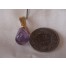 Amethyst Trommelstein Anhänger goldig
