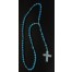 Howlith blau Rosenkranz 8x62cm mit Strass-Kreuz