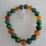 Malachit Armband AA mit Bernstein 10x18cm mit 7 Bernsteinen Nr.1407