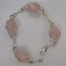 Rosenquarz Armband 4 Trommelsteine mit Silber 
