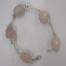 Rosenquarz Armband 5 Trommelsteine mit Silber 