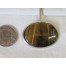 Tigerauge Oval Silber vergoldet Anhänger